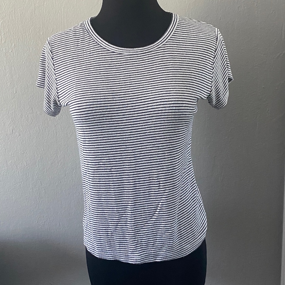 Brandy Melville black and white striped shirt